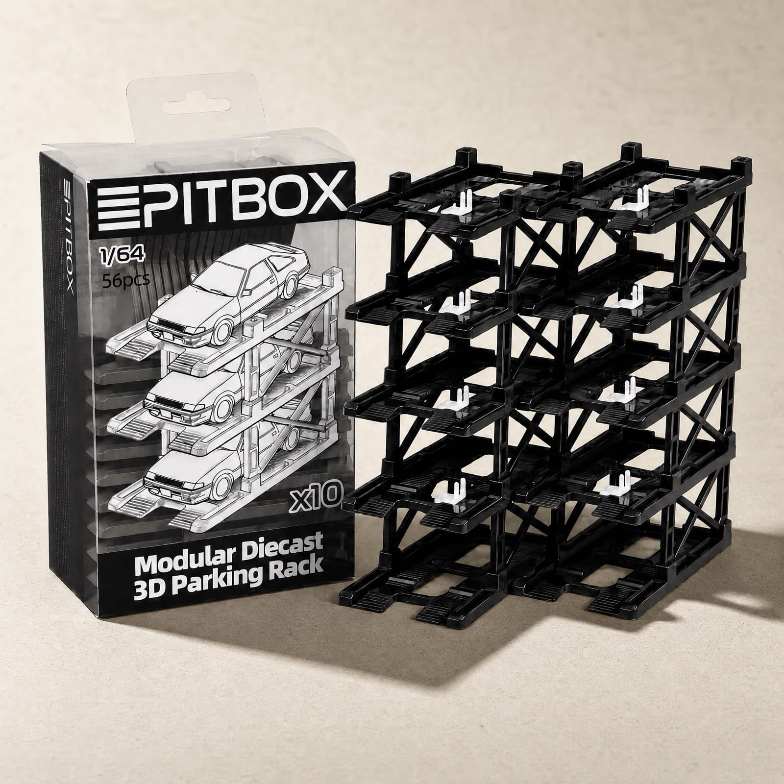 Modular 1:64 Stackable Parking Garage for Diecast | QCarLab