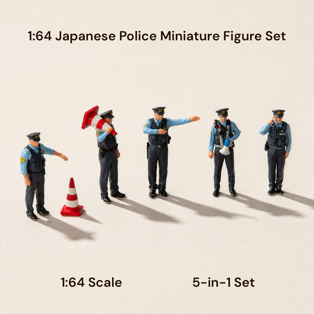 1:64 Japanese Police Miniature Figure Set