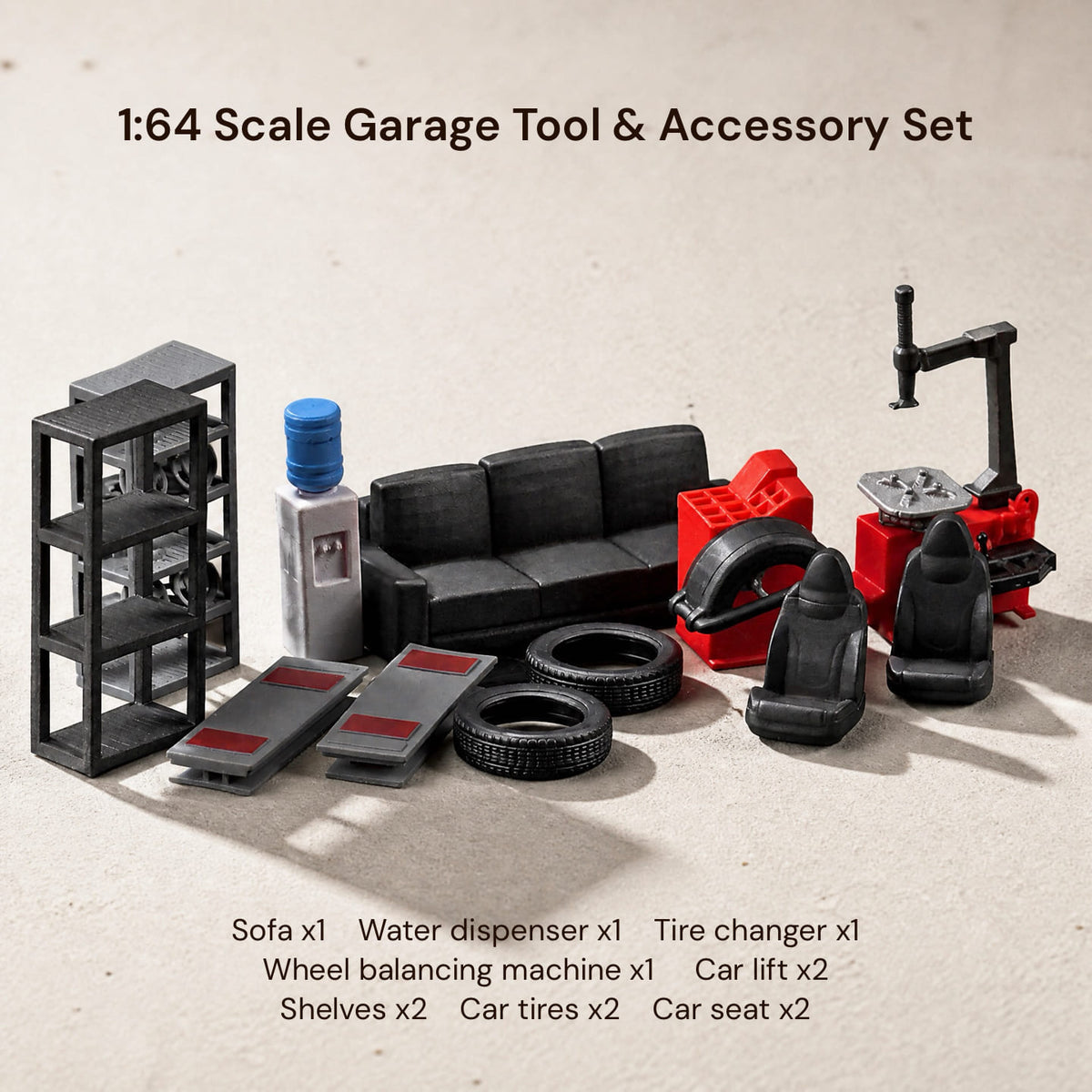 1:64 Scale Garage Tool & Accessory Set