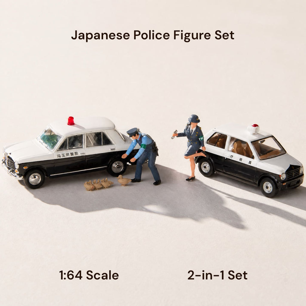 1:64 Japanese Police Figure Scene Set