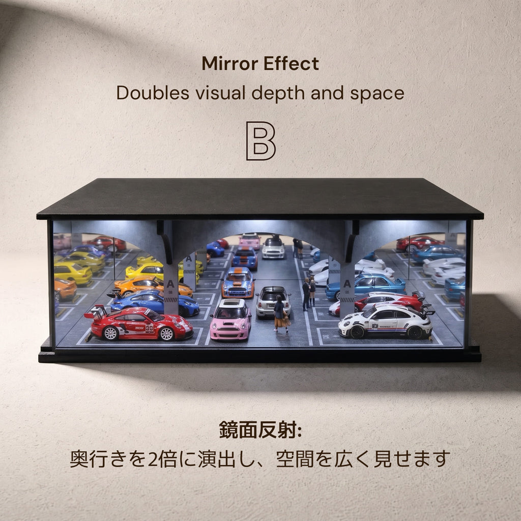 Type-B 1:64 Scale Underground Parking Garage (LED & Mirror)