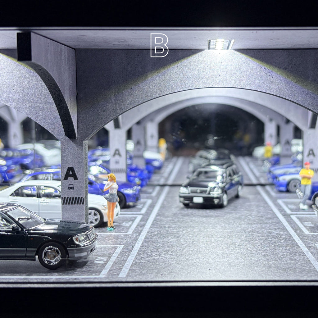 Type-B 1:64 Scale Underground Parking Garage (LED & Mirror)