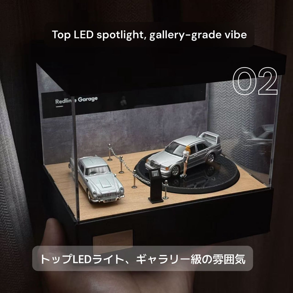1/64 デスクトップ回転展示ケース・02ウッド