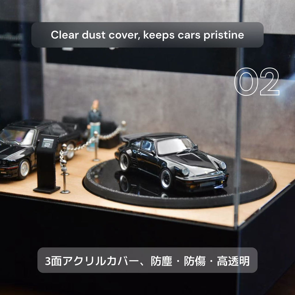 1/64 デスクトップ回転展示ケース・02ウッド