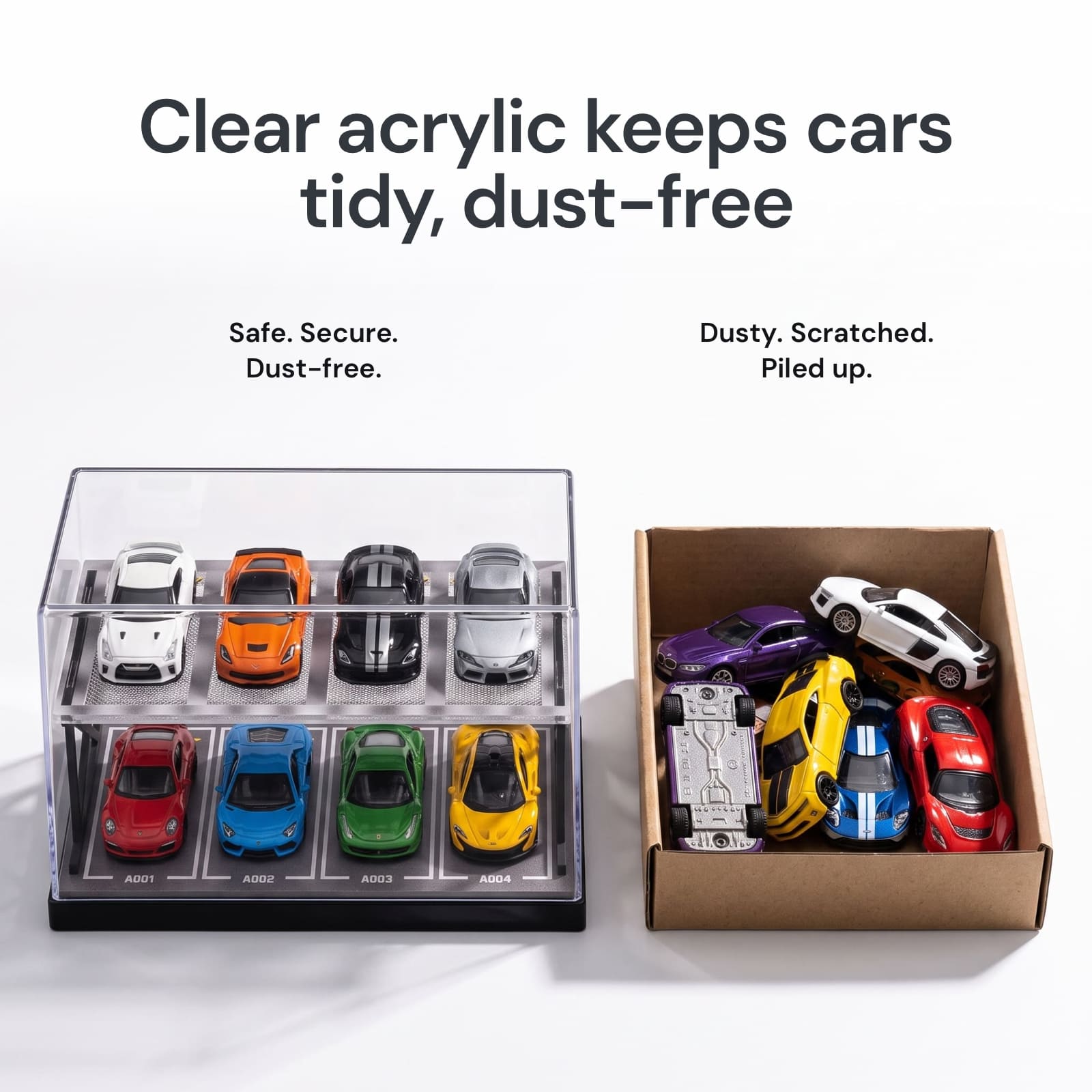 Double-Layer Display Case for 1:64 Diecast Car