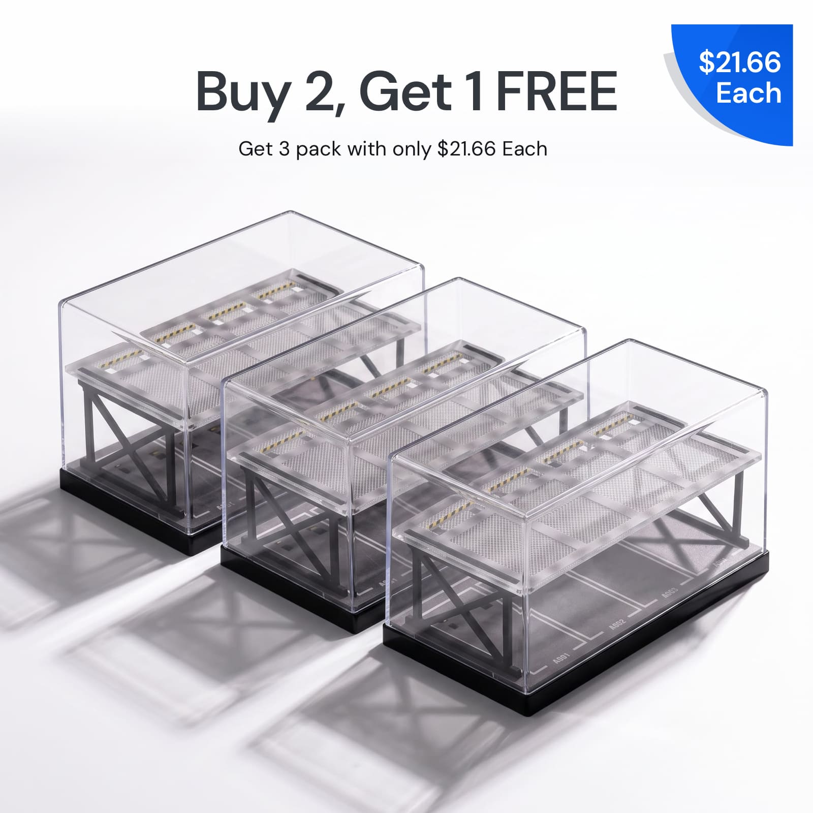 Double-Layer Display Case for 1:64 Diecast Car