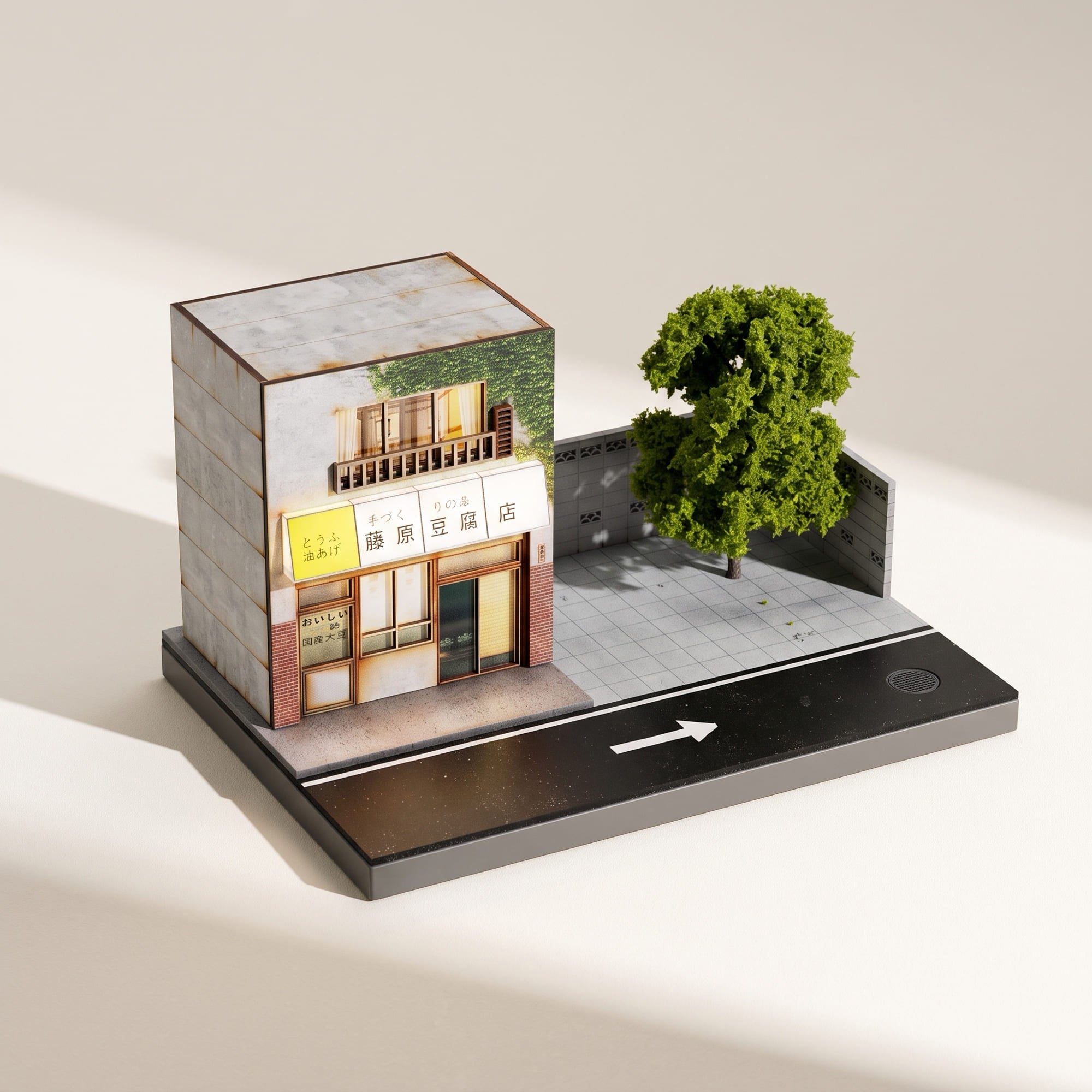 Initial D Fujiwara Tofu Shop – 1:64 LED Diorama for Diecast Collectors