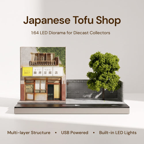 Initial D Fujiwara Tofu Shop – 1:64 LED Diorama for Diecast Collectors