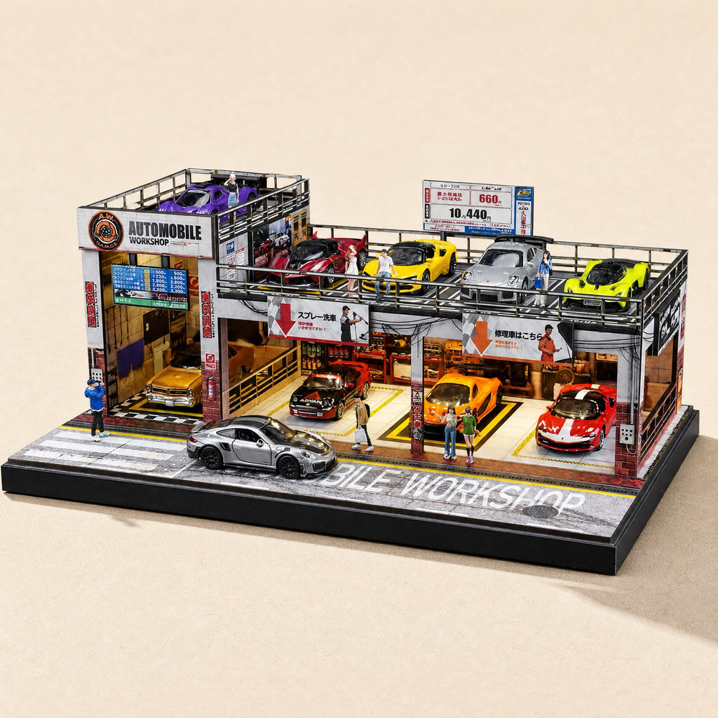 1:64 Automobile Workshop Diorama Display Model