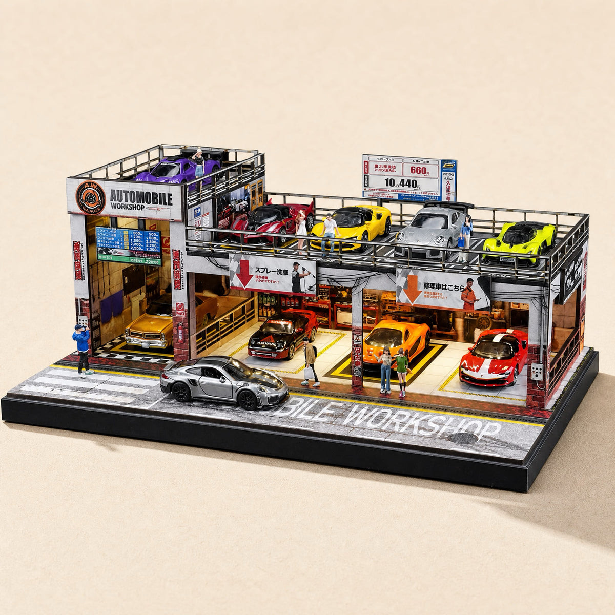 1:64 Automobile Workshop Diorama Display Model