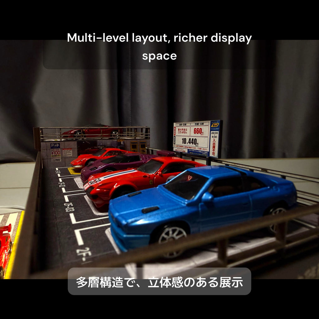 1:64 Multi-Level Car Wash Workshop Diorama with LED Lighting