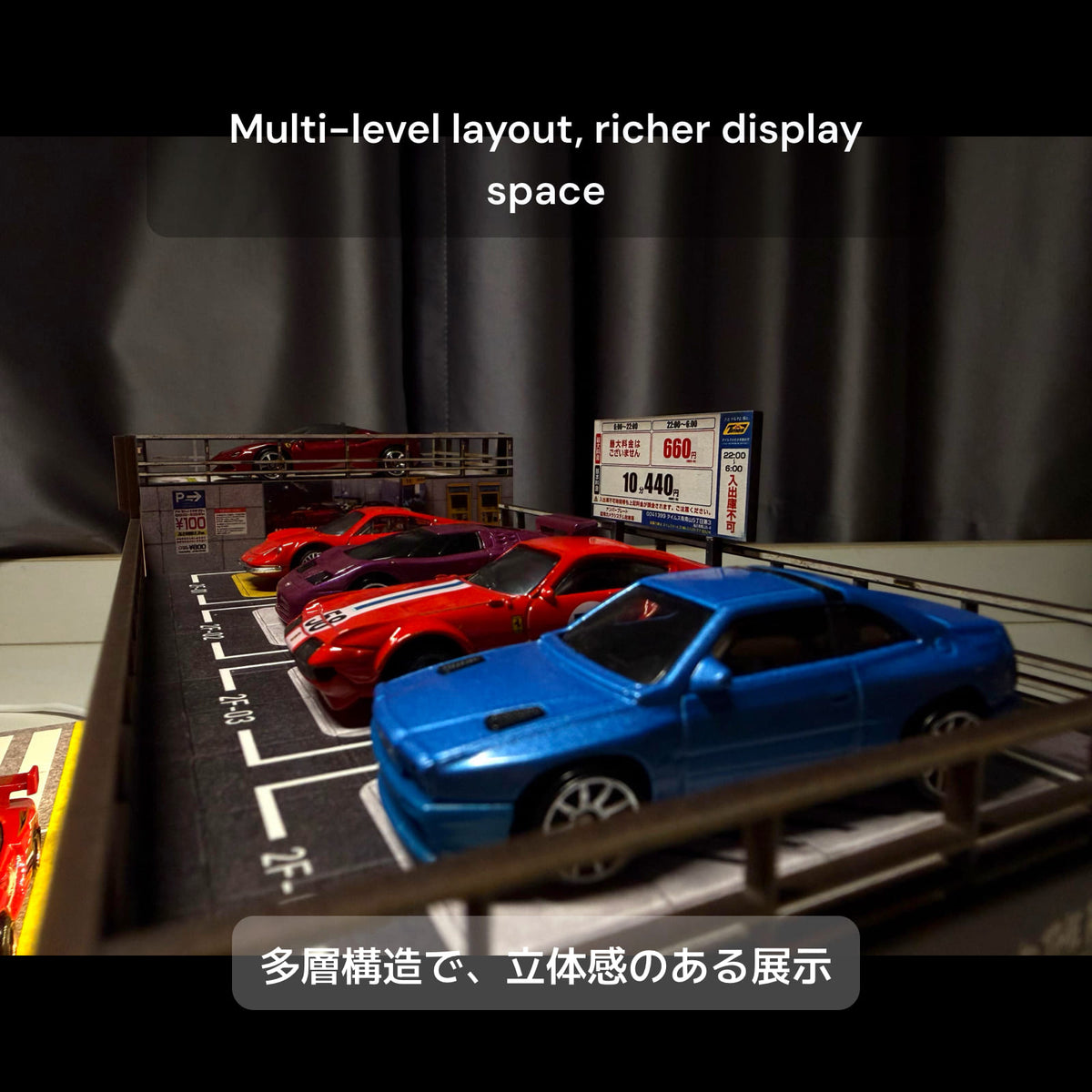 1:64 Multi-Level Car Wash Workshop Diorama with LED Lighting