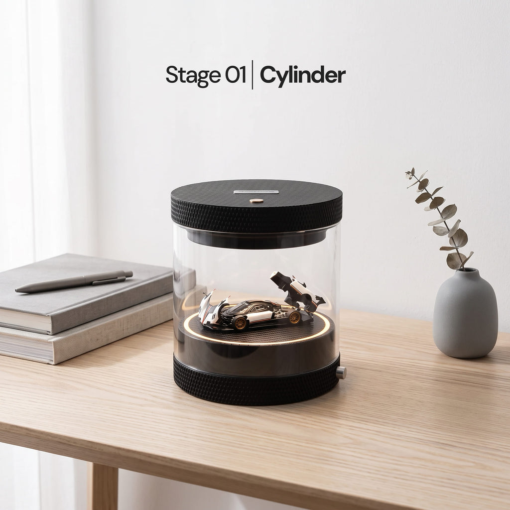 Stage 01 | Cylinder - Motorized LED Display Case for 1:64 Diecast Models